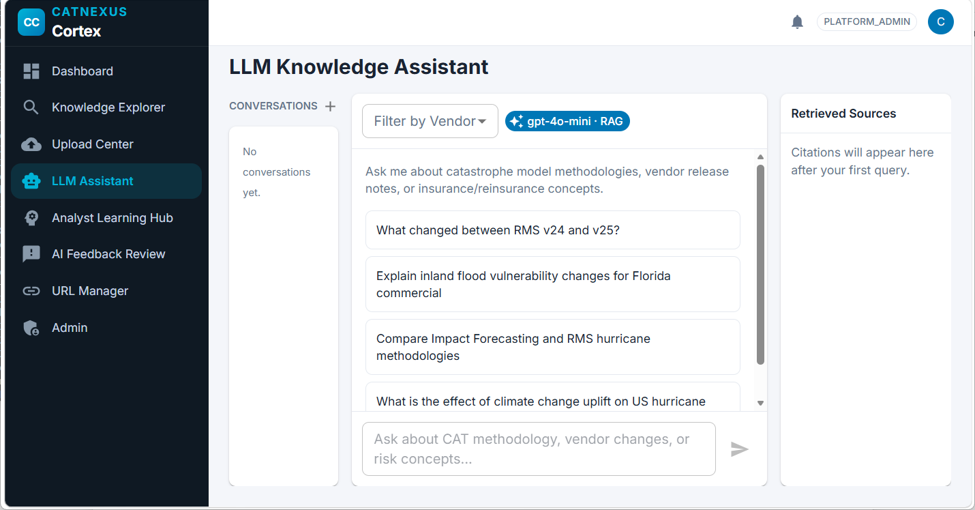 CatNexus Cortex — LLM Knowledge Assistant